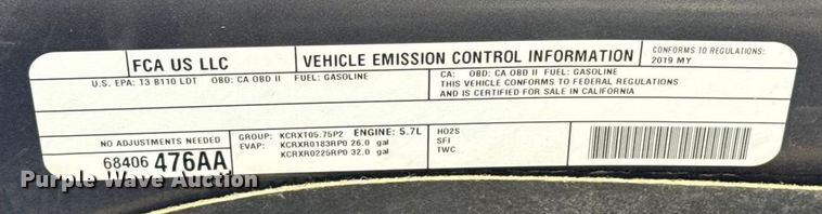 image for item ES5533 2019 RAM 1500 Ext. Cab pickup truck