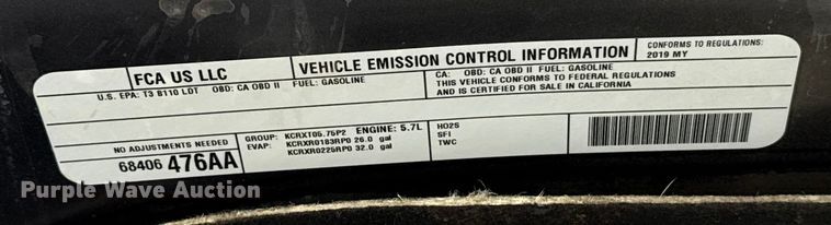 image for item ES5534 2019 RAM  1500 Ext. Cab pickup truck