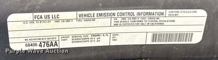 image for item ES5535 2019 RAM 1500 Ext. Cab pickup truck