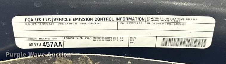 image for item ES5537 2021 RAM 1500 Ext. Cab pickup truck