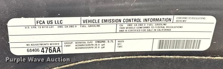 image for item ES5538 2019 RAM 1500 Ext. Cab pickup truck