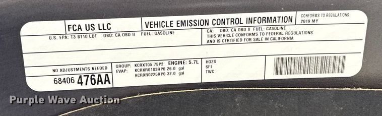 image for item ES5544 2019 RAM 1500 Ext. Cab pickup truck