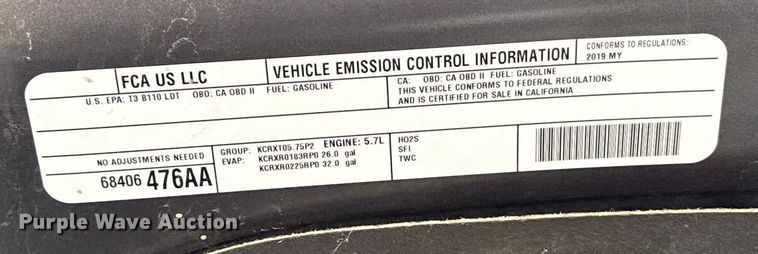 image for item ES5545 2019 RAM 1500 Ext. Cab pickup truck