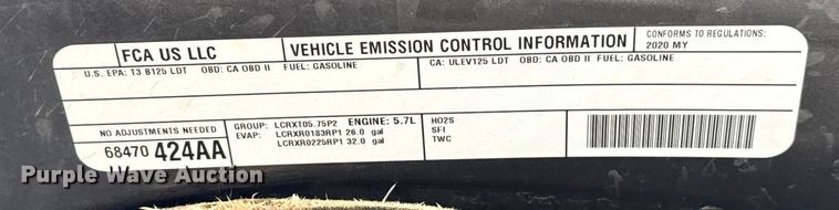 image for item ES5546 2020 RAM 1500 Ext. Cab pickup truck