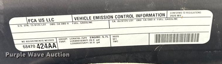 image for item ES5547 2020 RAM 1500 Ext. Cab pickup truck