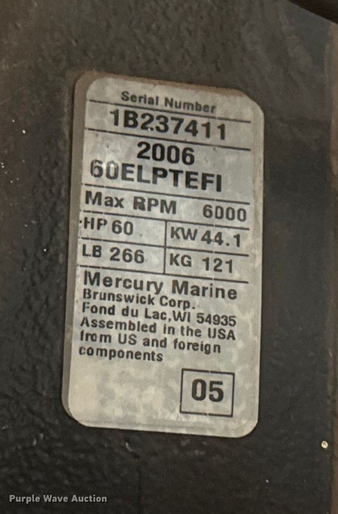 image for item ES5580 2005 Mercury Big Foot outboard engine