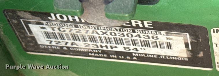 image for item ES5584 John Deere 727A ZTR lawn mower