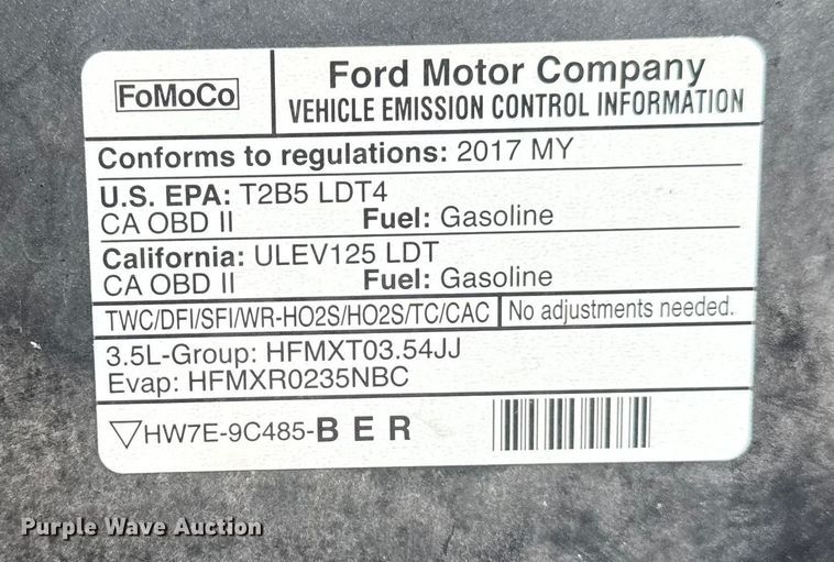 image for item DQ4191 2017 Ford F150 Ext. Cab pickup truck