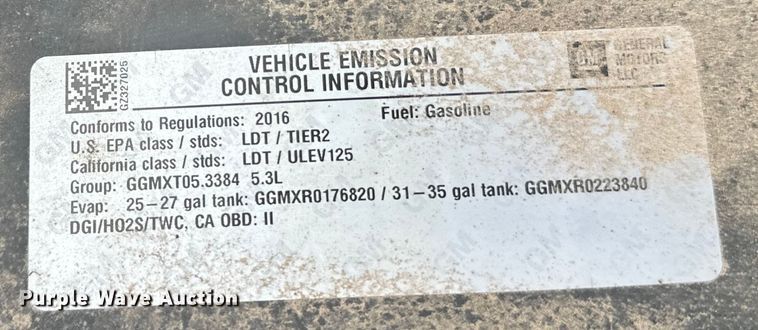 image for item DT6496 2016 Chevrolet Silverado 1500 pickup truck