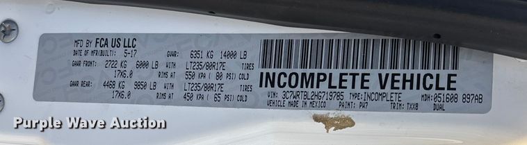 image for item DW7373 2017 RAM 3500 dump flatbed pickup truck