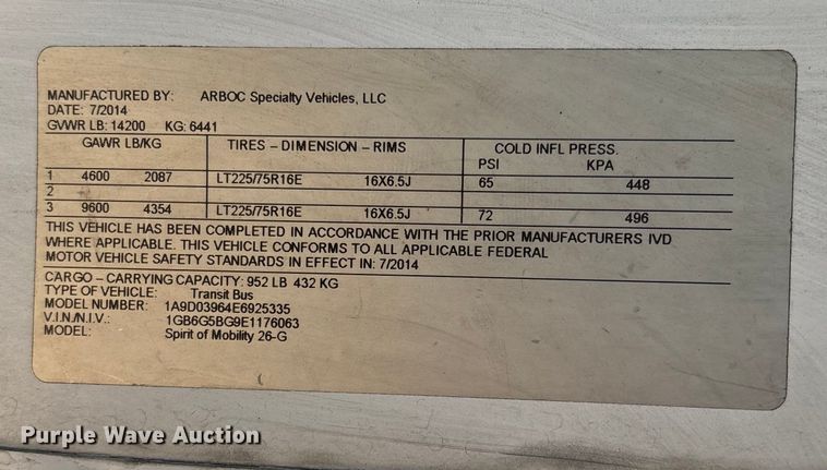 image for item DW7376 2014 Chevrolet Express shuttle bus