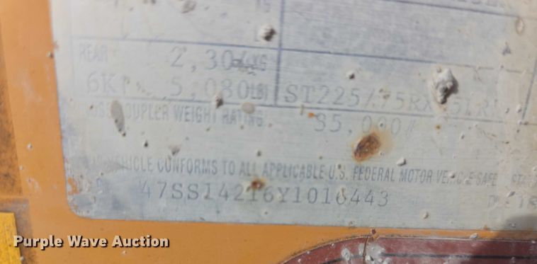 image for item DZ3726 2000 FAIM equipment trailer