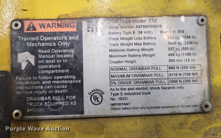 image for item EB8490 Hyster T5Z tow tractor