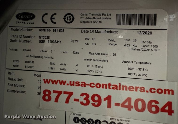 image for item EC8167 USA-Containers refrigerated shipping container