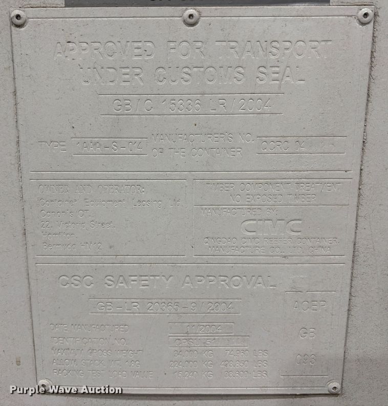 image for item EC8167 USA-Containers refrigerated shipping container