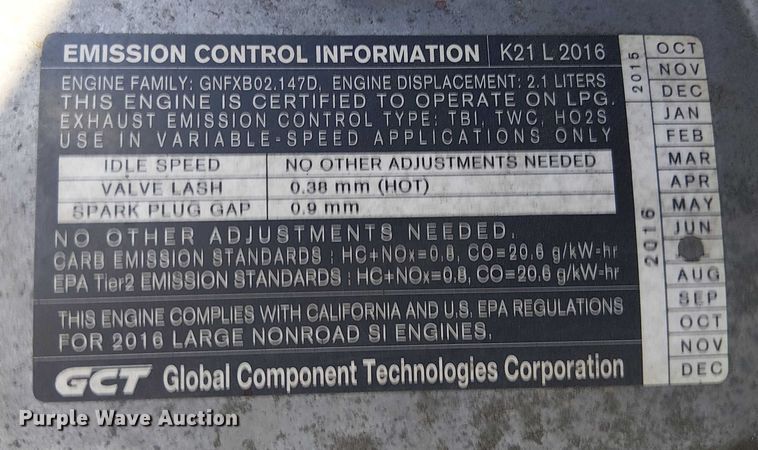 image for item EE5092 2016 UniCarriers PF50 forklift