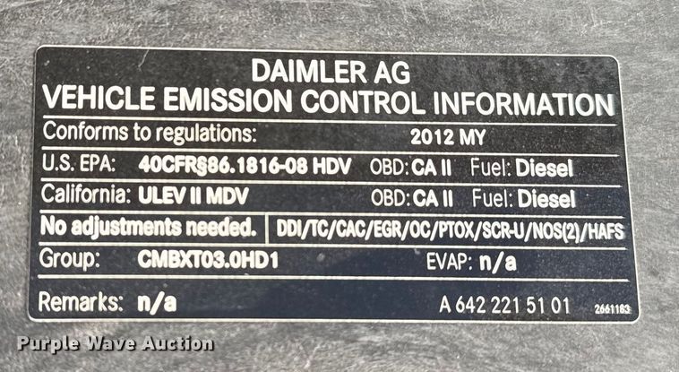 image for item EG1892 2012 Mercedes-Benz Sprinter 2500 RV