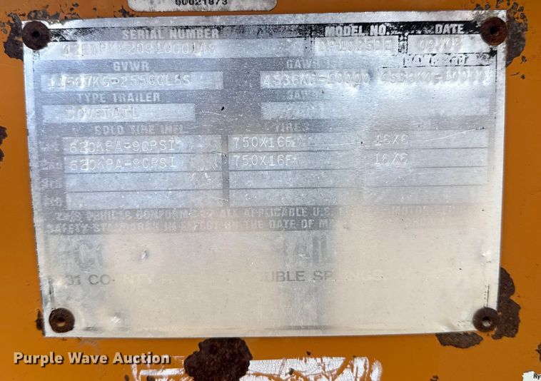 image for item EG1920 2009 Econoline Trailer equipment trailer