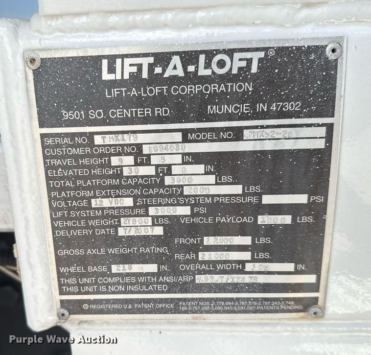 image for item EG5967 2008 Freightliner Business Class M2 scissor lift truck