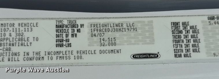 image for item EG5967 2008 Freightliner Business Class M2 scissor lift truck