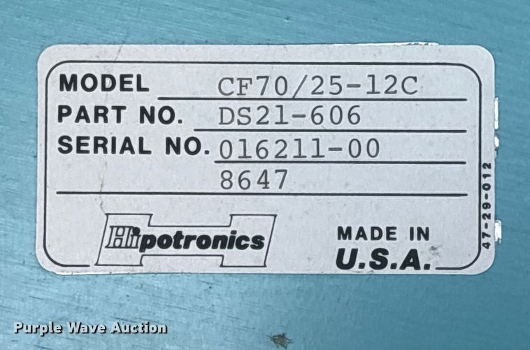 image for item EG8326 Hiportronics CF70//25-12C Underground Fault Tester