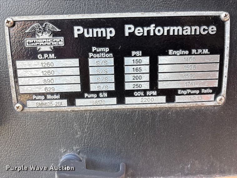 image for item EM6168 2007 American LaFrance Metropolitan pumper fire truck