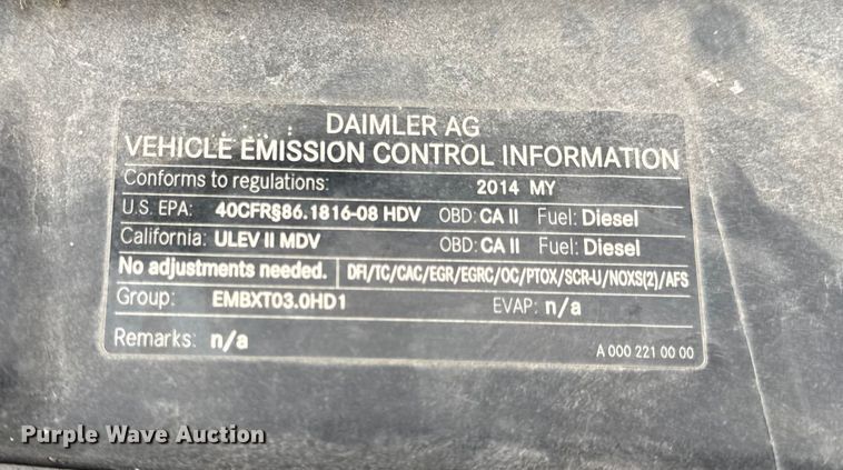 image for item EN0800 2014 Mercedes-Benz Sprinter 2500 refrigerated van