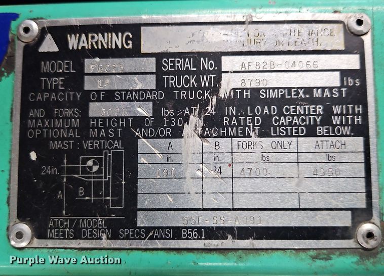 image for item EO4911 Mitsubishi FGC25 forklift