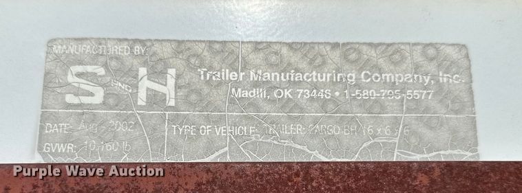 image for item EP2674 2003 S&H enclosed cargo trailer
