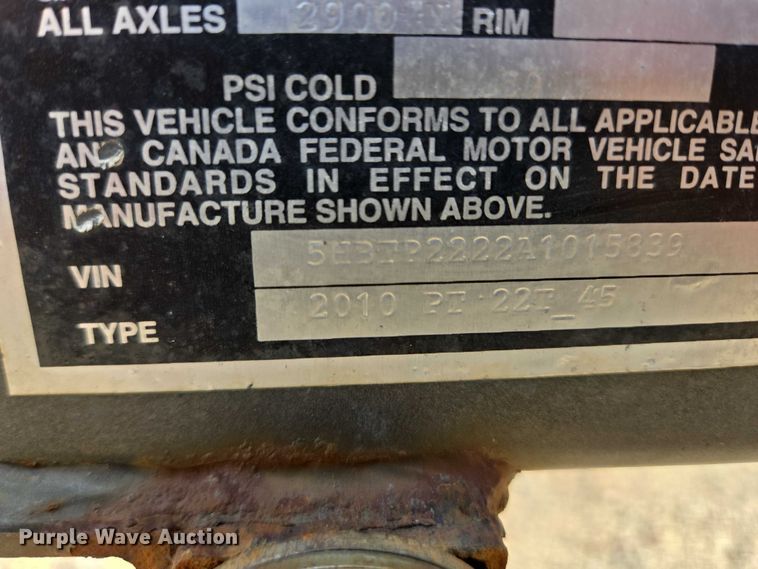 image for item ES2560 2010 Trinity Trailers PT 22T 45 utility trailer