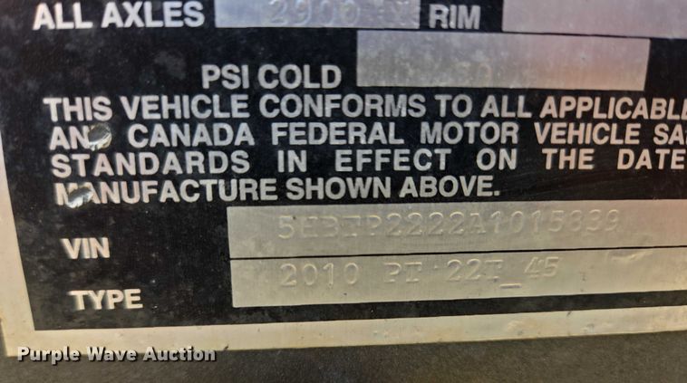 image for item ES2560 2010 Trinity Trailers PT 22T 45 utility trailer