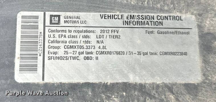 image for item ES2592 2012 Chevrolet Silverado 1500 pickup truck