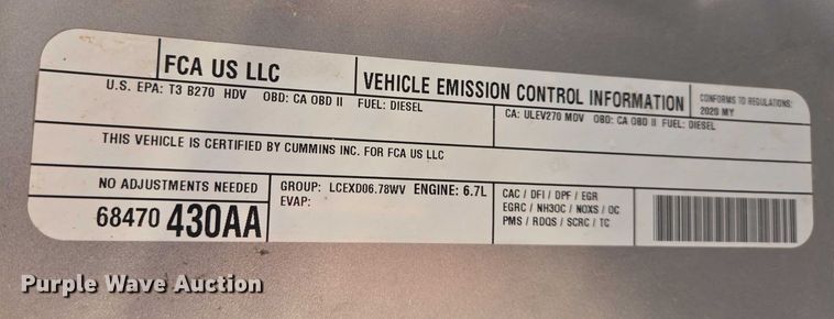 image for item ES2659 2020 RAM 3500HD Crew Cab pickup truck