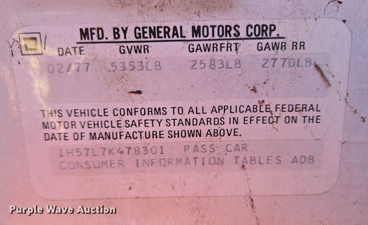 image for item ES2672 1977 Chevrolet Monte Carlo 