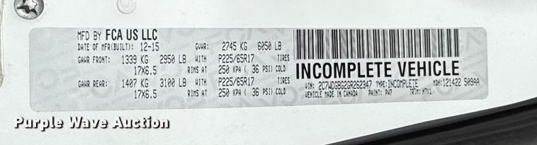 image for item ES5585 2016 Dodge Grand Caravan handicap accessible van