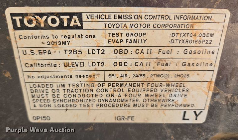 image for item ET1099 2013 Toyota Tacoma Crew Cab pickup truck