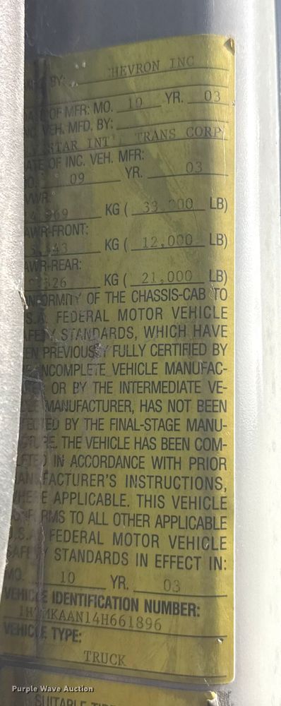 image for item ET4129 2004 International 4400 SBA  rollback truck