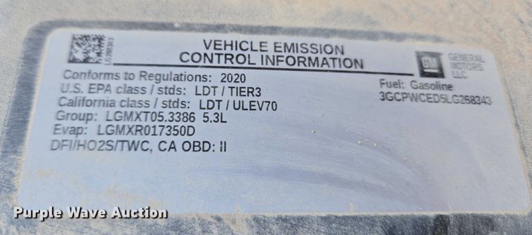 image for item ET5418 2020 Chevrolet Silverado 1500 Crew Cab pickup truck