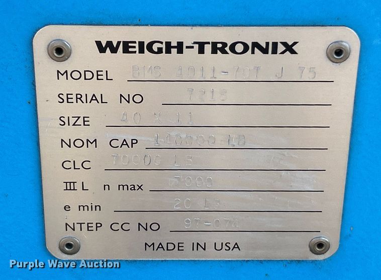 image for item ET6762 Avery Weigh-Tronix BMS 1011-70T J 75 truck scale