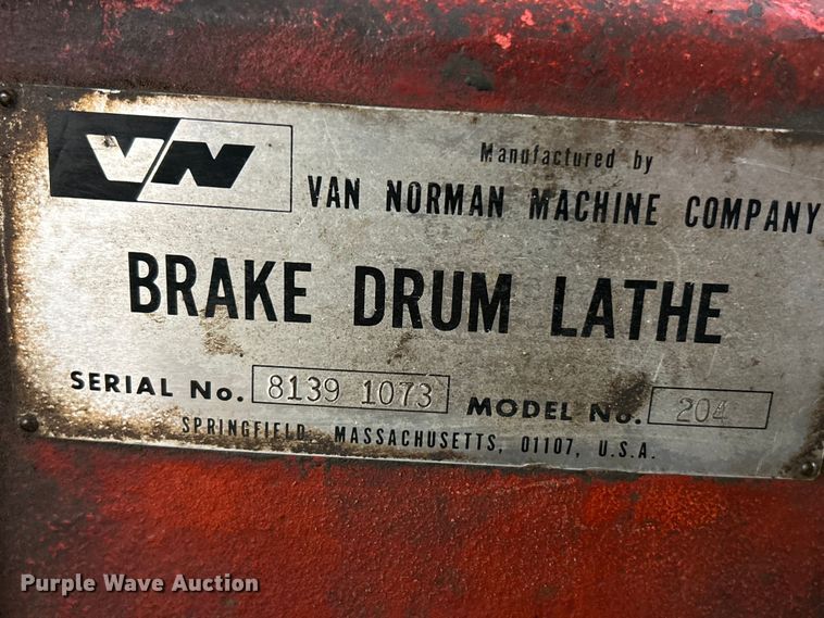 image for item ET6839 Van Norman 204 brake drum lathe