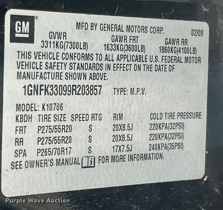 image for item ET6844 2009 Chevrolet Tahoe LTZ SUV