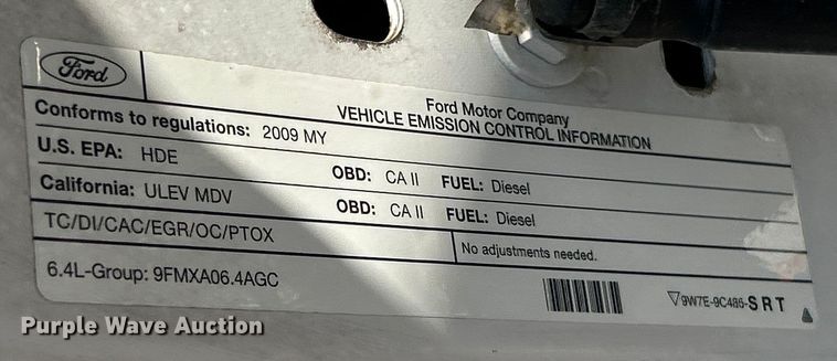 image for item ET6851 2009 Ford  F350 Super Duty  Ext. Cab utility bed pickup truck