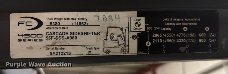 image for item ET8628 2014 Crown FC4525-50 forklift