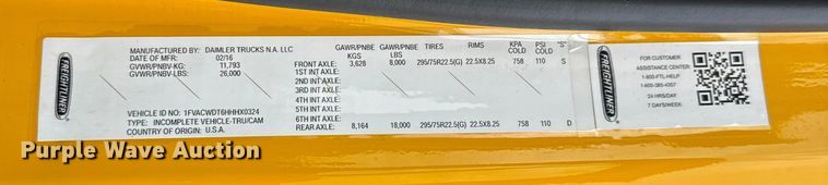 image for item EU5190 2017 Freightliner Business Class M2 box truck