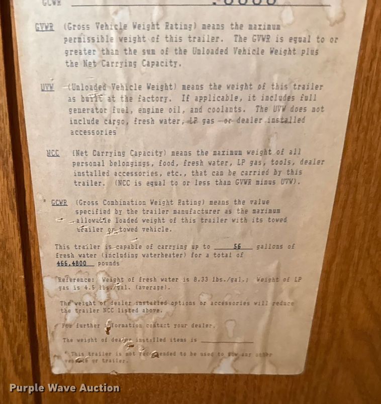 image for item EU6448 1998 Jayco 285 BHS camper