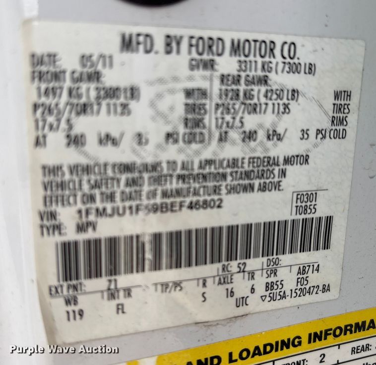 image for item EU7128 2011 Ford Expedition SUV