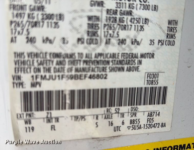 image for item EU7128 2011 Ford Expedition SUV