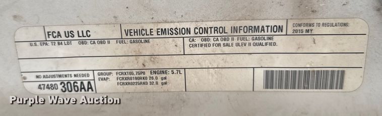 image for item FB0543 2015 RAM 1500 pickup truck