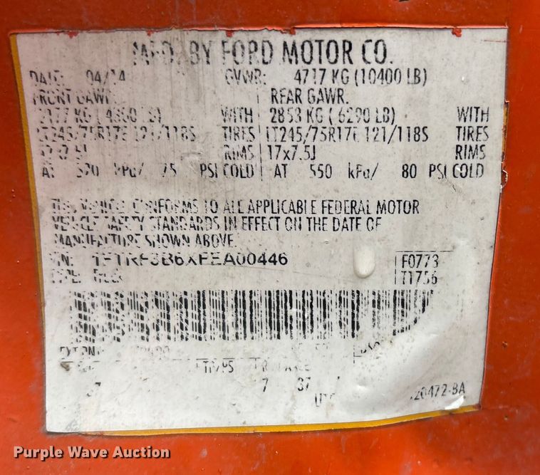 image for item FG2525 2015 Ford F350 utility bed pickup truck