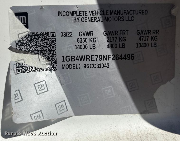 image for item FI0115 2022 Chevrolet Silverado 3500HD Crew Cab flatbed truck